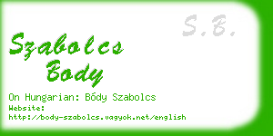szabolcs body business card